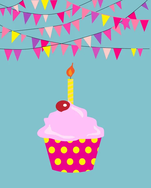 Happy birthday cupcakes.  EPS vector format. — Stock Vector