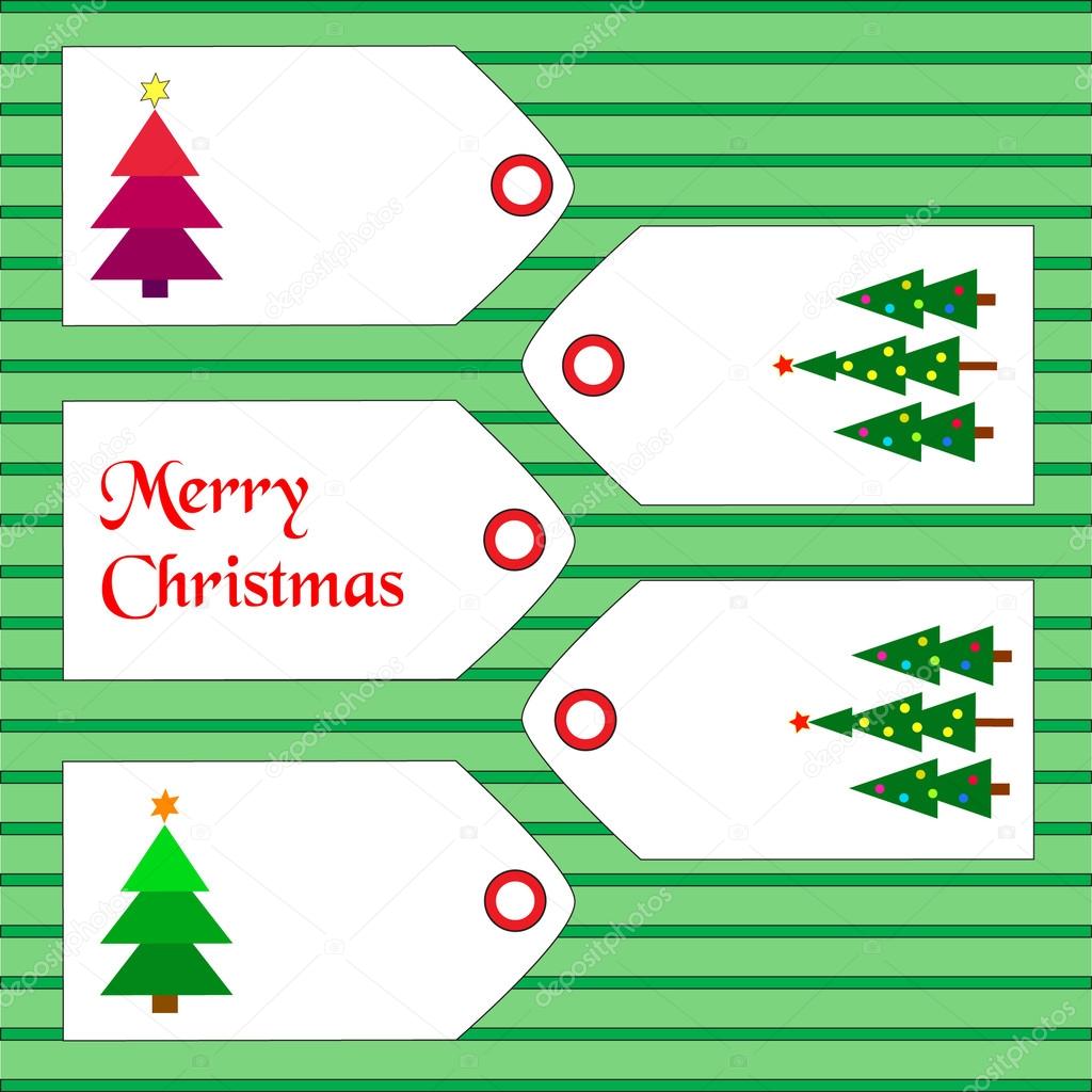 Tags with christmas items
