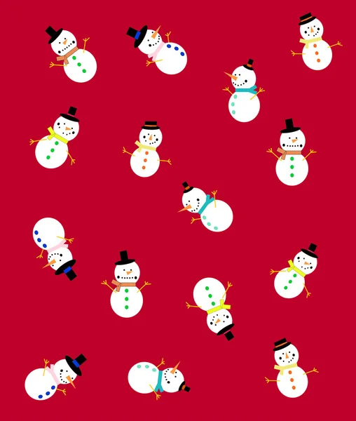 Muñeco de nieve en rojo — Archivo Imágenes Vectoriales