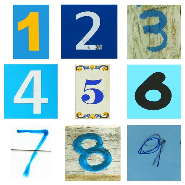 Nummer een ot negen in blauw — Stockfoto