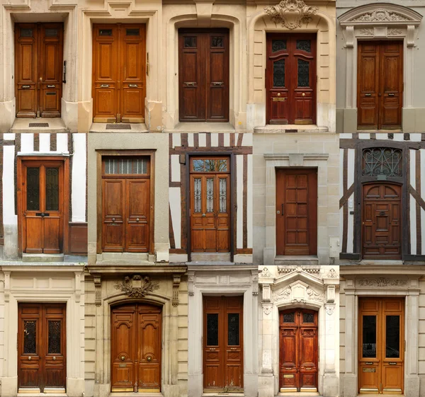 Wooden doors collage — Stock Photo, Image