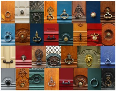 Knobs and handles collage clipart
