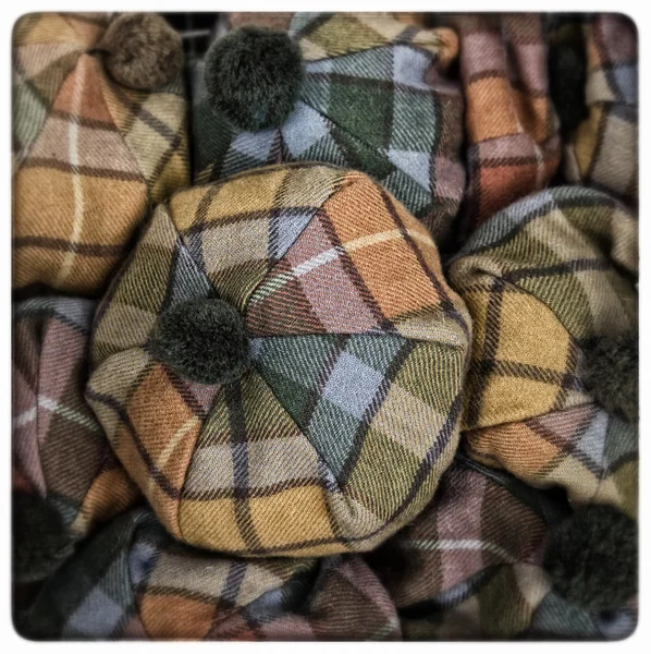 Skotska tartan hattar — Stockfoto