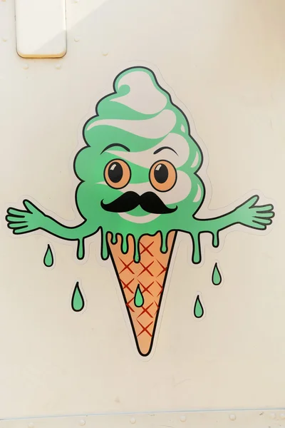 Ice cream cone stencil — Stockfoto