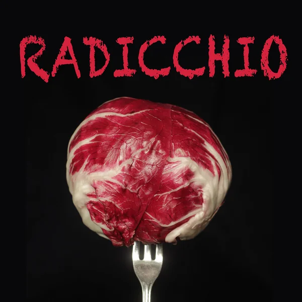 Radicchio on fork — Stock Photo, Image