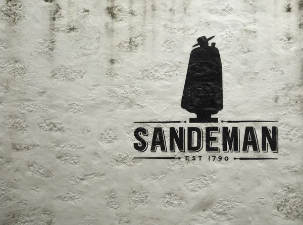 Logo Sandeman z wina Porto w Portugalii — Zdjęcie stockowe