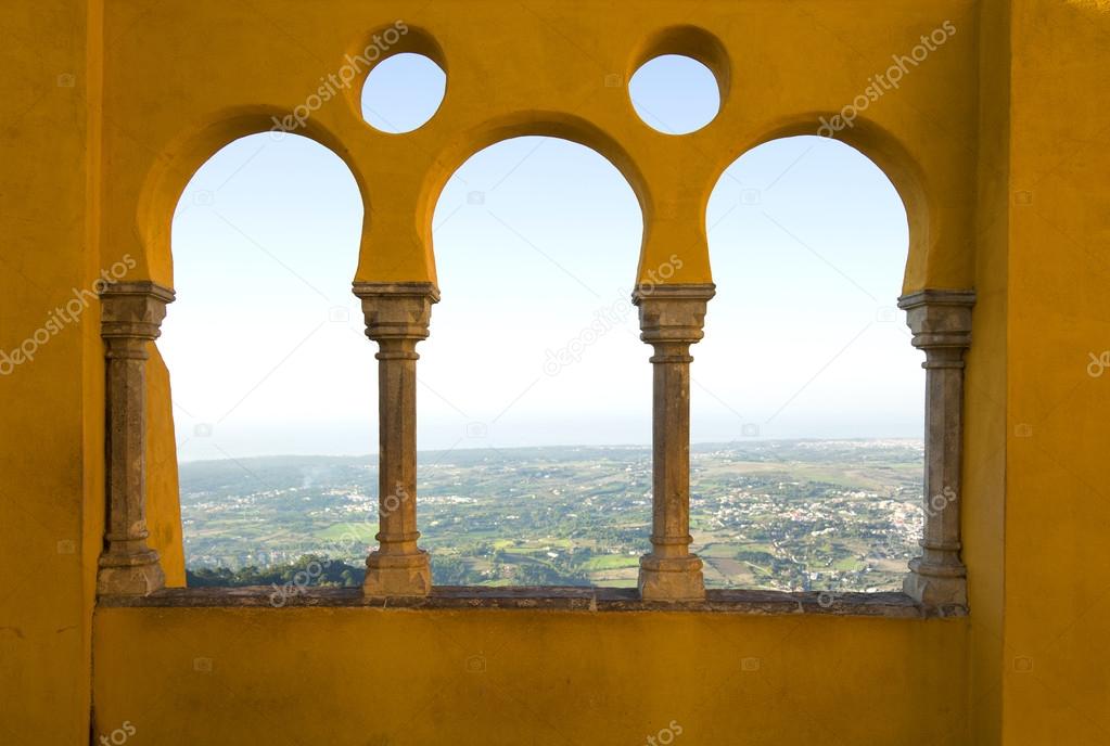View of sintra by arabic windows