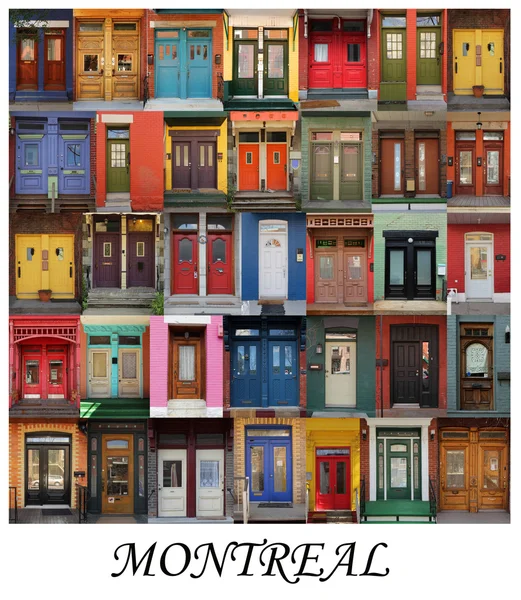 Montreal colorful doors collage — 图库照片