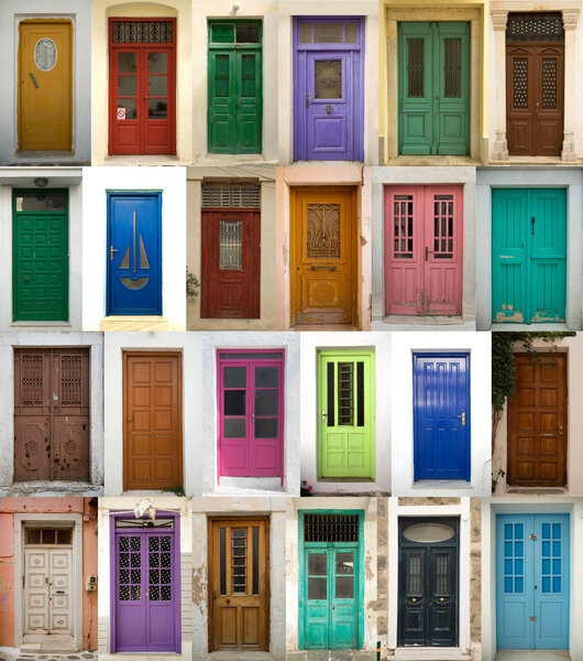 Коллаж греческих дверей
