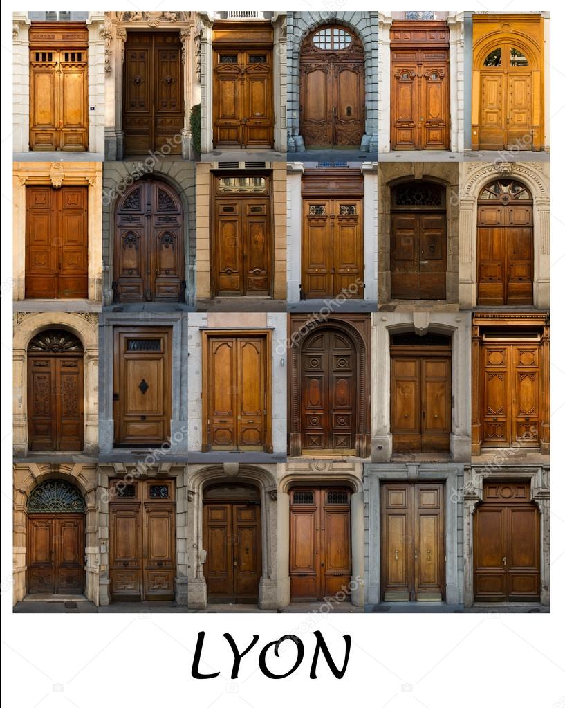 Collage of greek doors