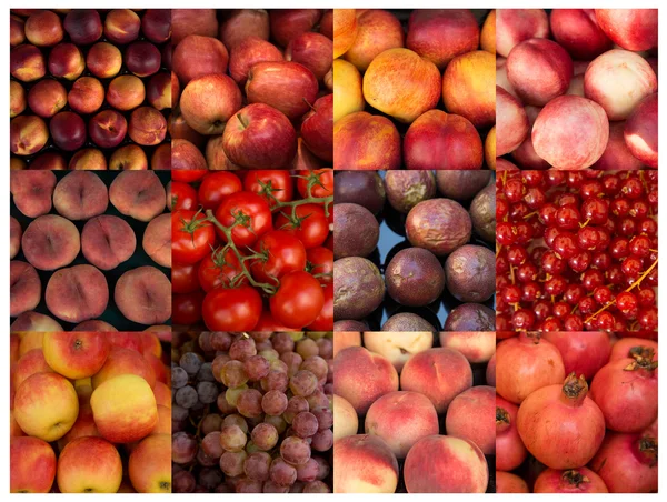 Collage of red fruits — Stock Photo, Image