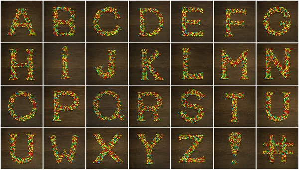 Alphetical letter made with candy — Stock Photo, Image