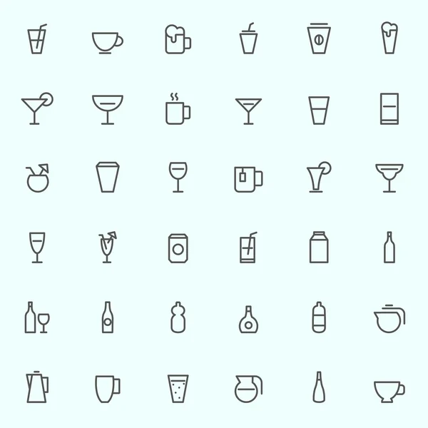 Conjunto de 36 iconos de bebidas . — Archivo Imágenes Vectoriales