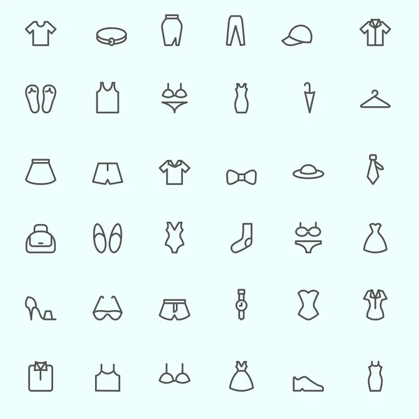 Set of 36 Clothing icons. — Stock Vector