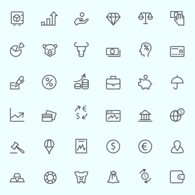 Set of 36 Finance icons. clipart