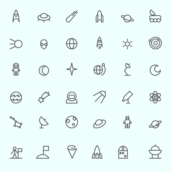 Set von 36 Space Icons. — Stockvektor