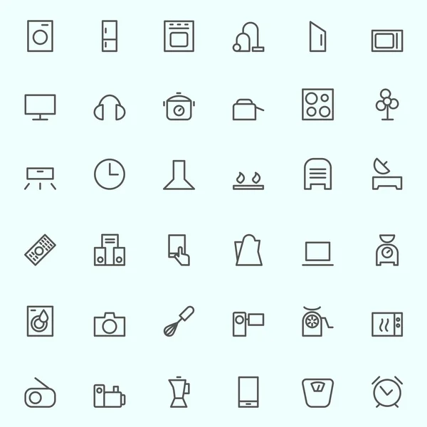 Набор иконок бытовой техники. — стоковый вектор