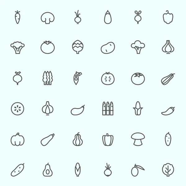 Conjunto de 36 iconos de verduras . — Vector de stock