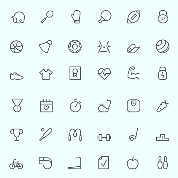 Ikoner för sport och fitness. — Stock vektor