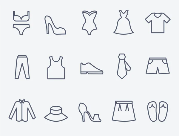 Ensemble de 15 icônes Vêtements — Image vectorielle