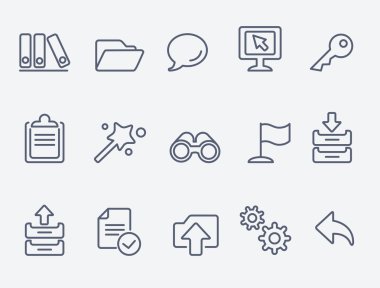 Set of 15 computer icons clipart