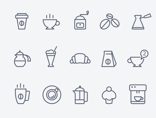 Icone caffè e accessori — Vettoriale Stock