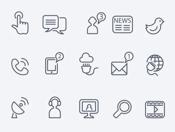 Ensemble de 15 icônes de communication — Image vectorielle