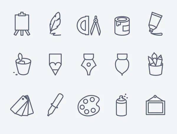 Conjunto de 15 iconos de herramientas de creatividad . — Vector de stock