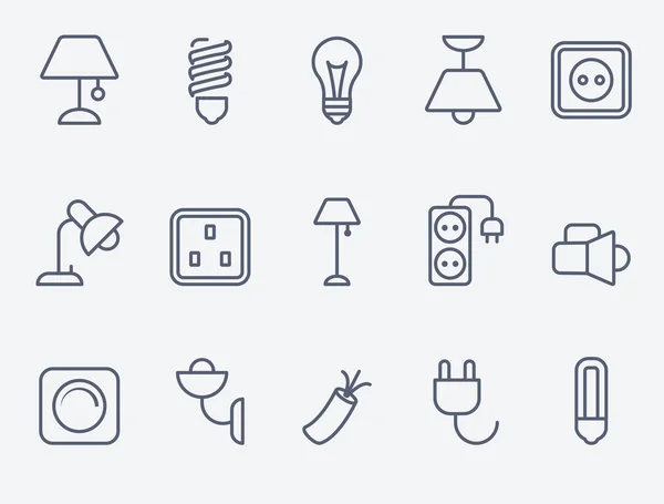 Accesorios eléctricos iconos — Vector de stock