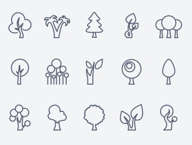 15 ağaç simgeler kümesi