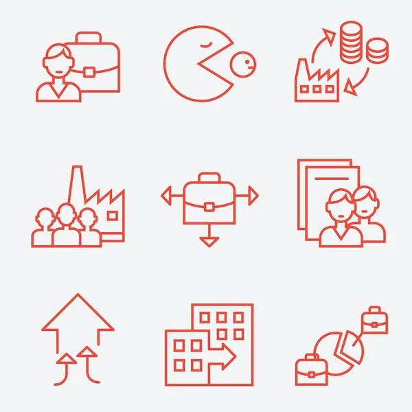 Mergers and acquisitions companies icons. — Stock Vector