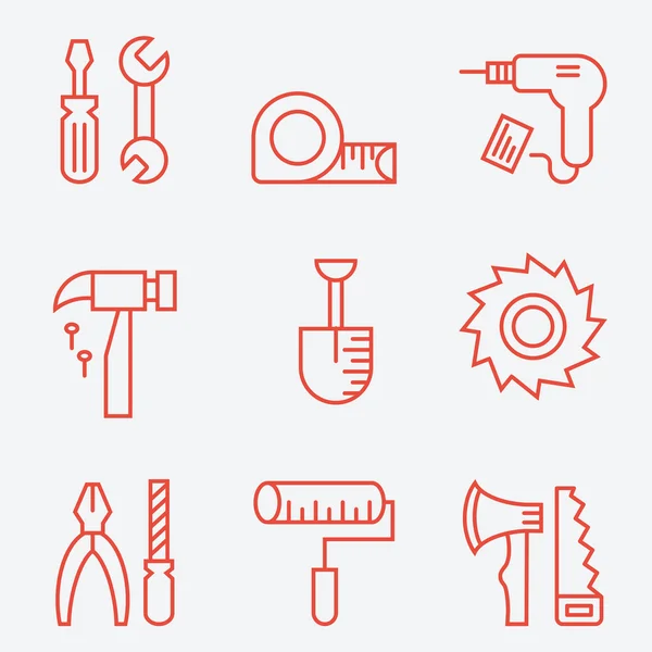 Set of 9 Tools icons. — Stock Vector