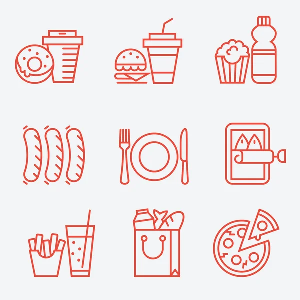 Icone alimentari — Vettoriale Stock