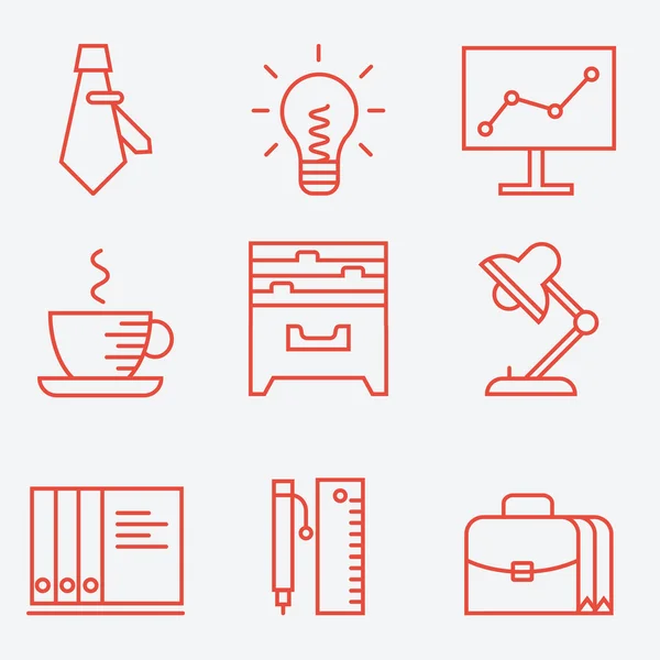 Thin line icons for business and office, modern flat design — Stockový vektor