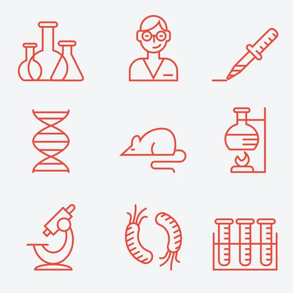 Science and research icons, thin line style, modern flat design — Διανυσματικό Αρχείο