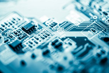 Özet olarak, anakart elektronik arkaplanı kapat. (mantık kartı, Cpu ana kartı, devre, sistem kartı, mobo)