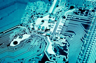 Özet olarak, anakart elektronik arkaplanı kapat. (mantık kartı, Cpu ana kartı, devre, sistem kartı, mobo)