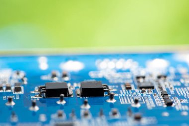 Özet olarak, anakart elektronik arkaplanı kapat. (mantık kartı, Cpu ana kartı, devre, sistem kartı, mobo)