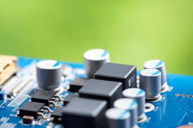 Özet olarak, anakart elektronik arkaplanı kapat. (mantık kartı, Cpu ana kartı, devre, sistem kartı, mobo)