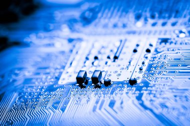 Özet olarak, anakart elektronik arkaplanı kapat. (mantık kartı, Cpu ana kartı, devre, sistem kartı, mobo)