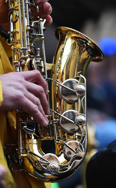 a nice trumpet  at a concert