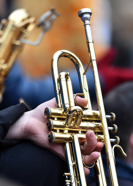 a nice trumpet at a concert