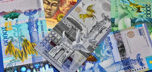 Some Tenge Banknotes Country Kazakhstan —  Fotos de Stock