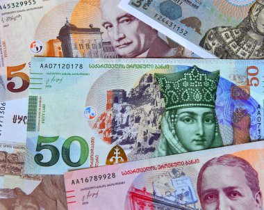 Gürcistan para birimi faturaları.