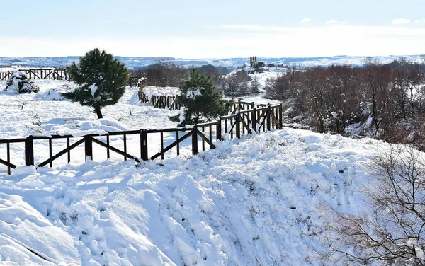 Eine Schöne Landschaft Mit Schnee — Stockfoto