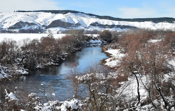 Bonito Paisaje Con Nieve — Foto de Stock