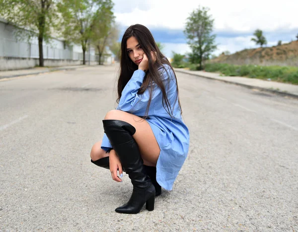 Pretty Caucasian Young Model Street Spain — Stock Photo, Image