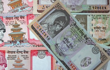 bazı güncel Nepal banknotları
