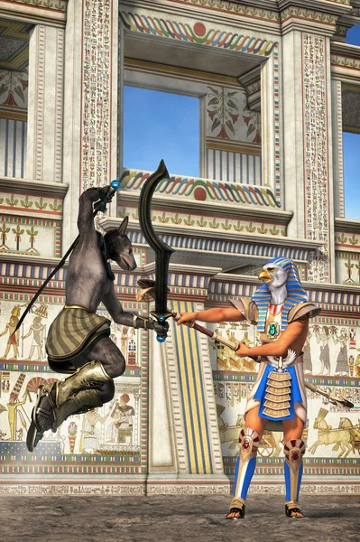 Egyptian goods duelling — Stock Photo, Image