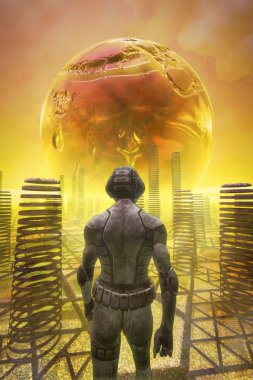 Astronot keşfetmek yabancı gezegenin